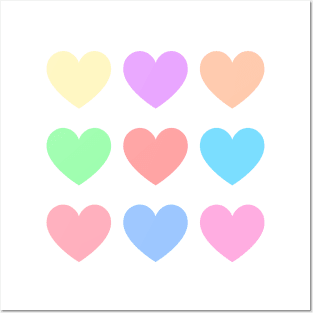 Colorful Pastel Hearts Pack Posters and Art